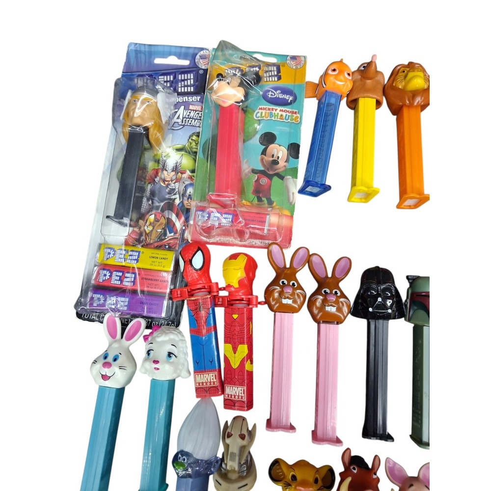 Large 50+ PEZ Dispenser Lot Disney Star Wars Lion King Nemo Marvel Vintage Mix - Picture 2 of 16